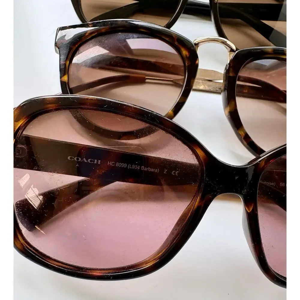 COACH Sunglasses Lot Womens Barbara HC8099 Nine West BEBE Tortoise Animal Print